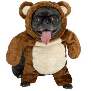 Dog Bear Costume XS/TP Plush Brown & Beige Outfit For Pets